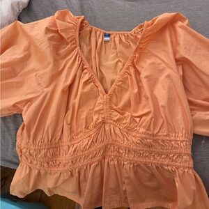 Old Navy Coral Ruffled Blouse